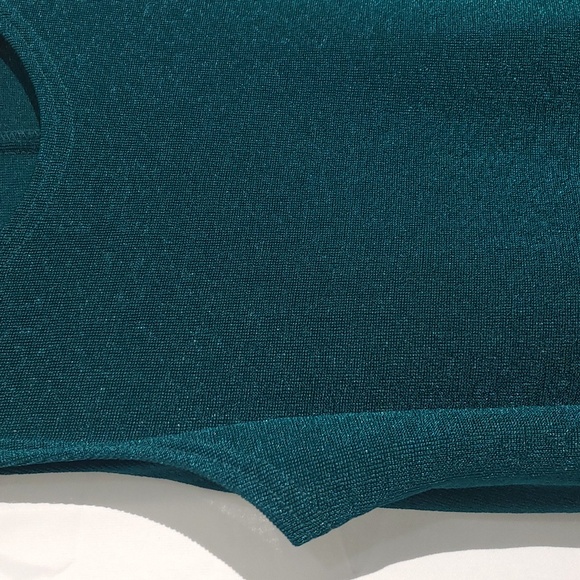 Sparkly emerald green sleeveless cocktail dress vintage size 16 P petite - Picture 3 of 5